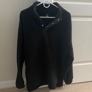 Old Navy black fleece snap funnel neck tunic M